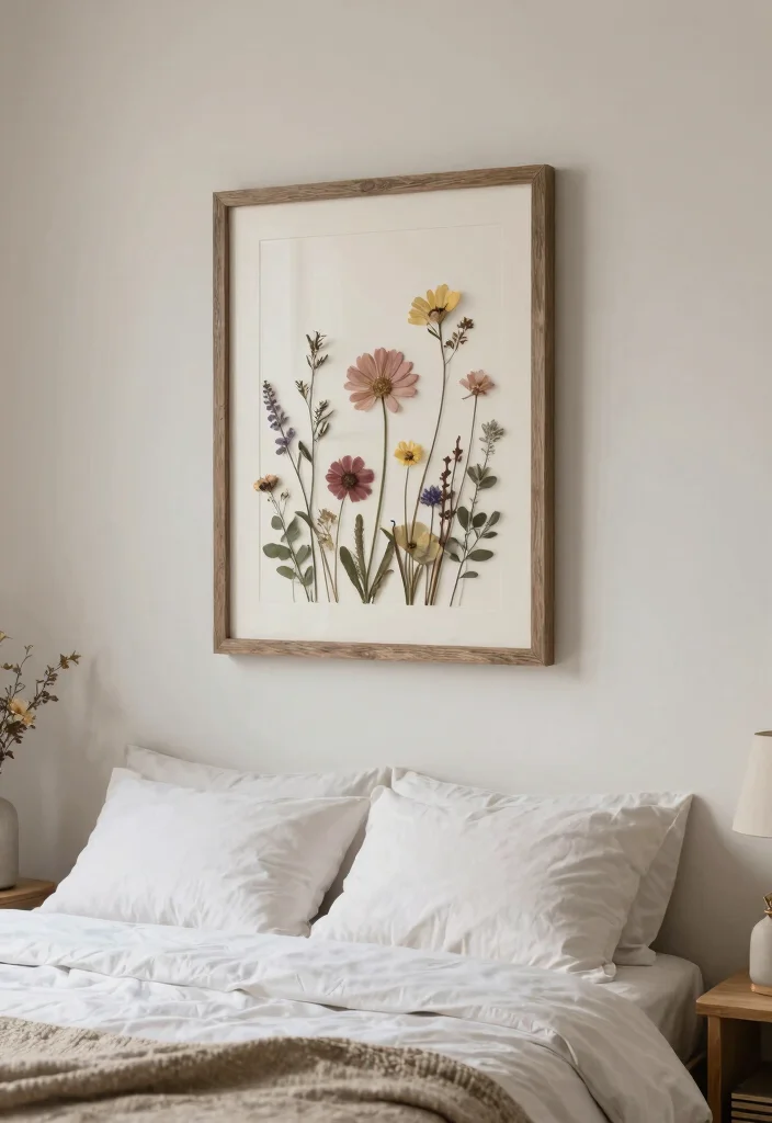 16 Bedroom Makeover on a Budget Ideas: Affordable Transformations - 16. Explore DIY Wall Art with Natural Elements 1