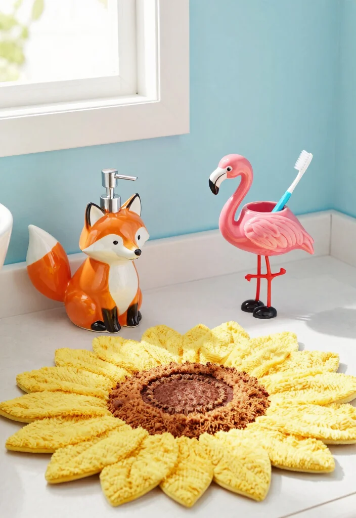 16 Cute Bathroom Ideas With Playful Personality - 3. Quirky Bathroom Accessories 1