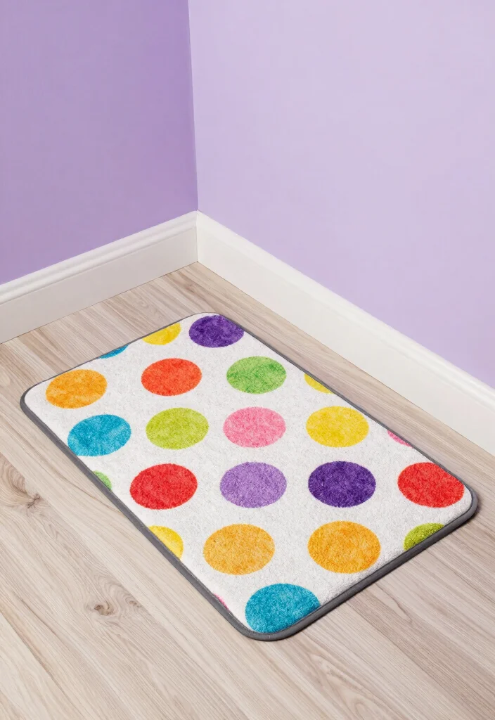 16 Cute Bathroom Ideas With Playful Personality - 4. Colorful Bath Mats 1