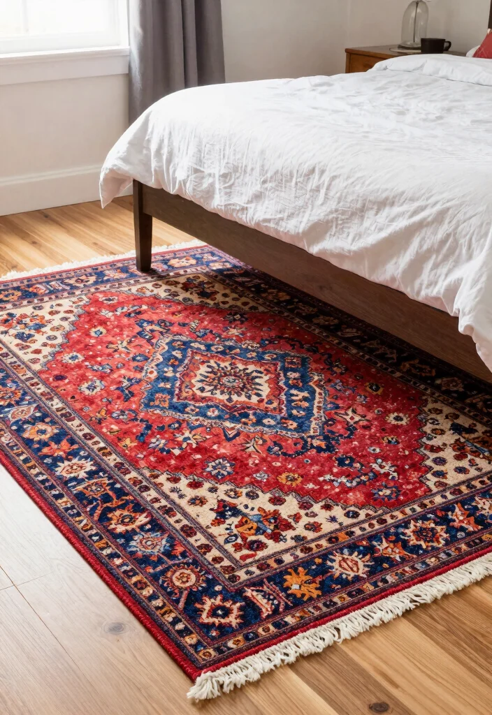 16 Cute Bedroom Ideas: Aesthetic Cozy Trendy Style - 11. Statement Rugs 1