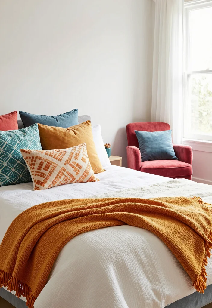 16 Cute Bedroom Ideas: Aesthetic Cozy Trendy Style - 15. Colorful Accents 1