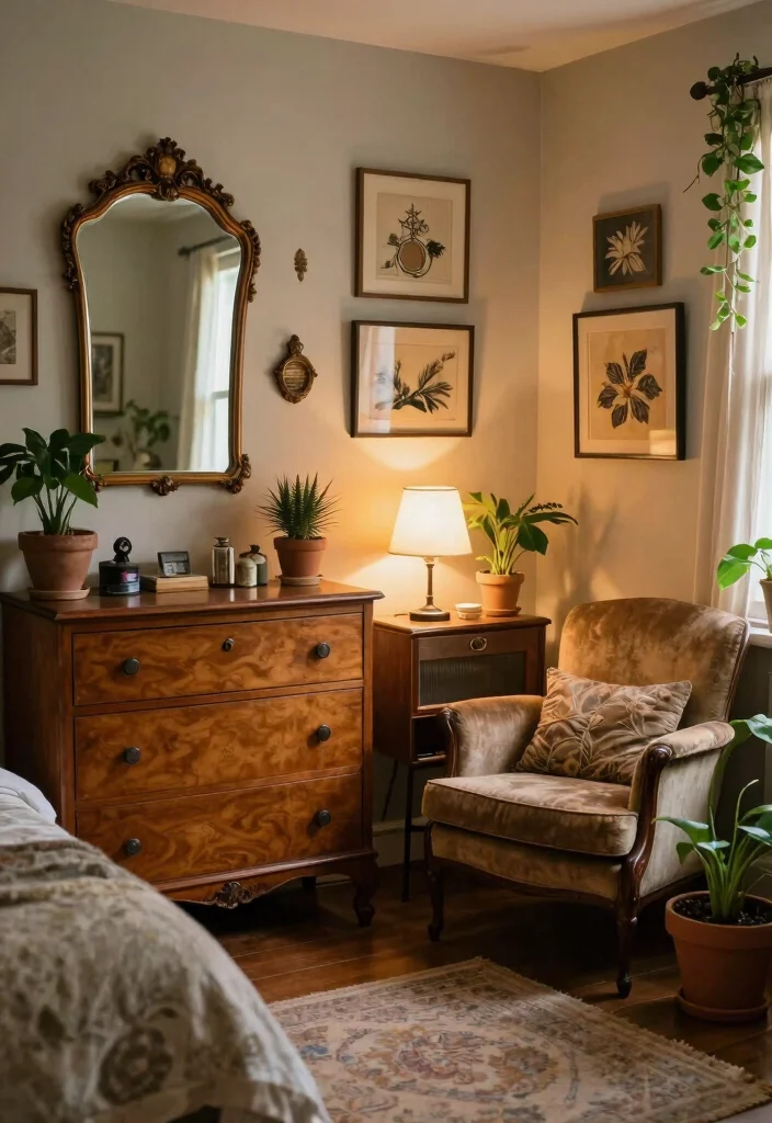 16 Cute Bedroom Ideas: Aesthetic Cozy Trendy Style - 4. Vintage and Thrifted Finds 1