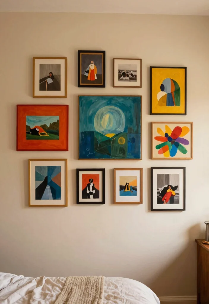 16 Cute Bedroom Ideas: Aesthetic Cozy Trendy Style - 7. Personalized Artwork 1