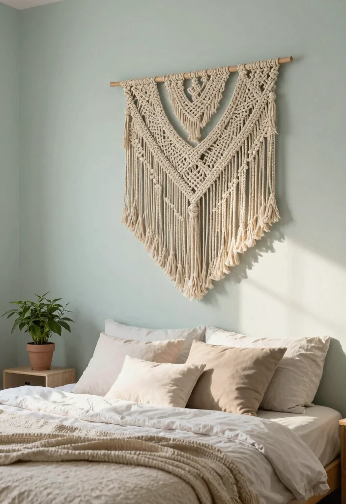 16 DIY Wall Decor for Bedroom Ideas: Creative Budget-Friendly - 1. Macrame Wall Hanging 1