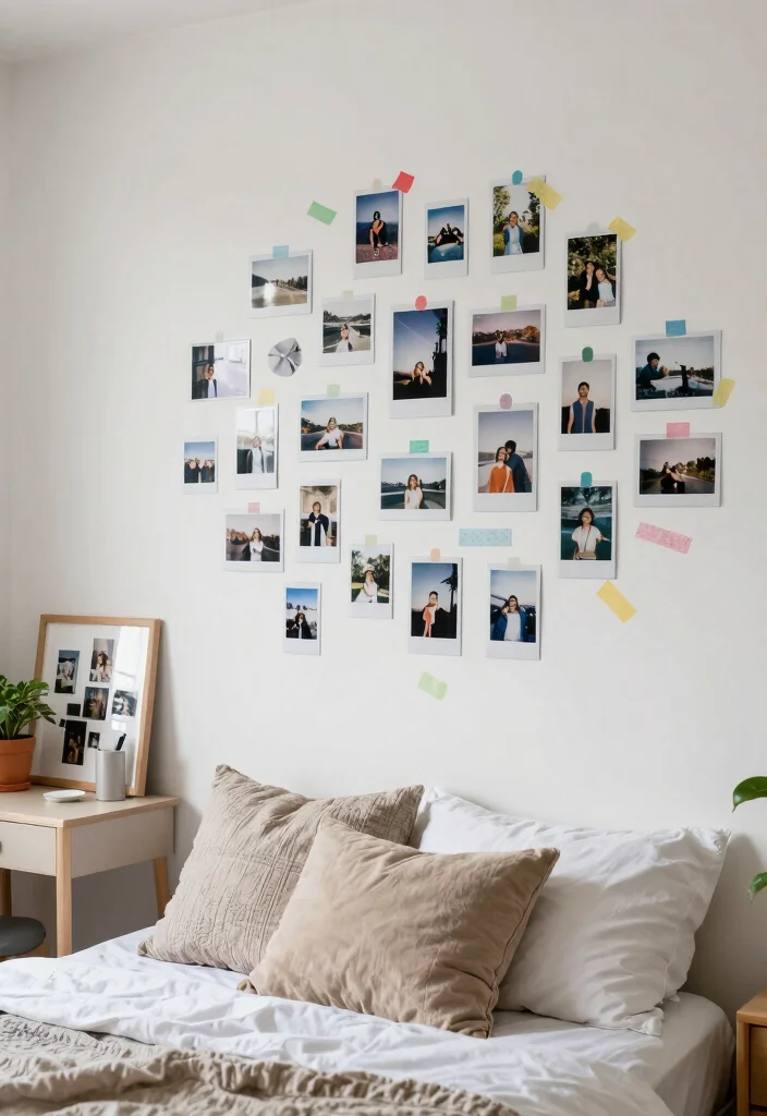 16 DIY Wall Decor for Bedroom Ideas: Creative Budget-Friendly - 10. Polaroid Photo Collage 1