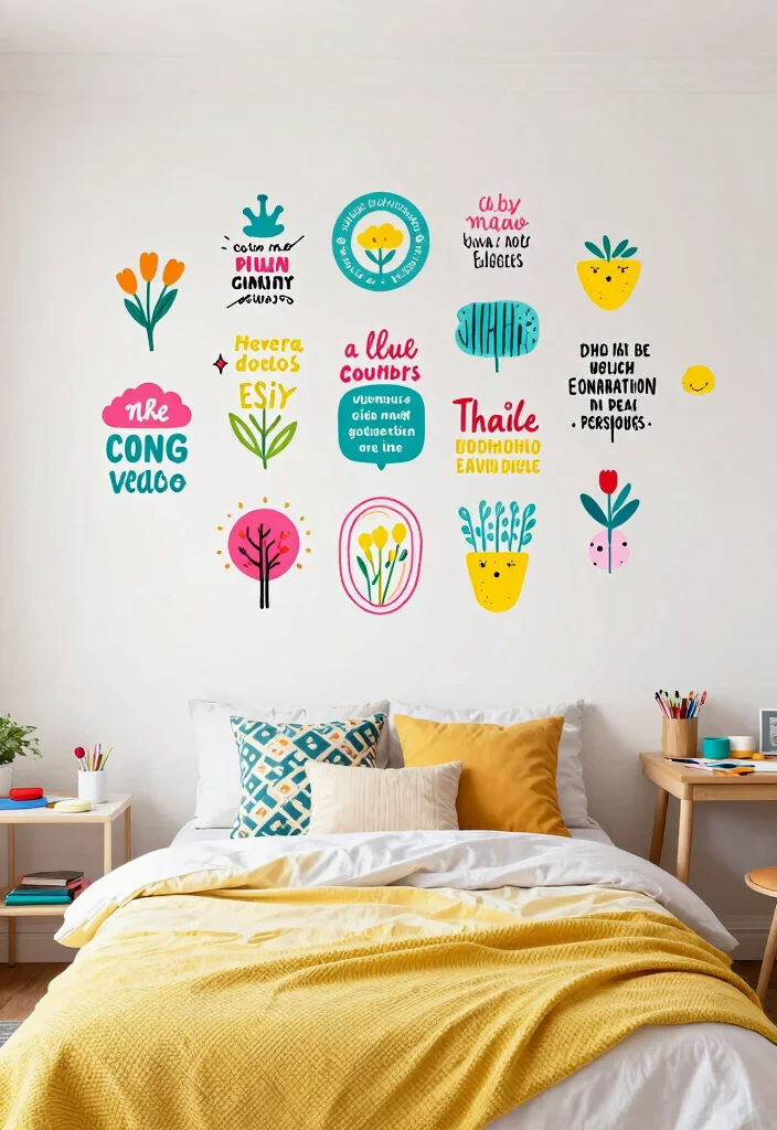 16 DIY Wall Decor for Bedroom Ideas: Creative Budget-Friendly - 12. Wall Decals or Stickers 1
