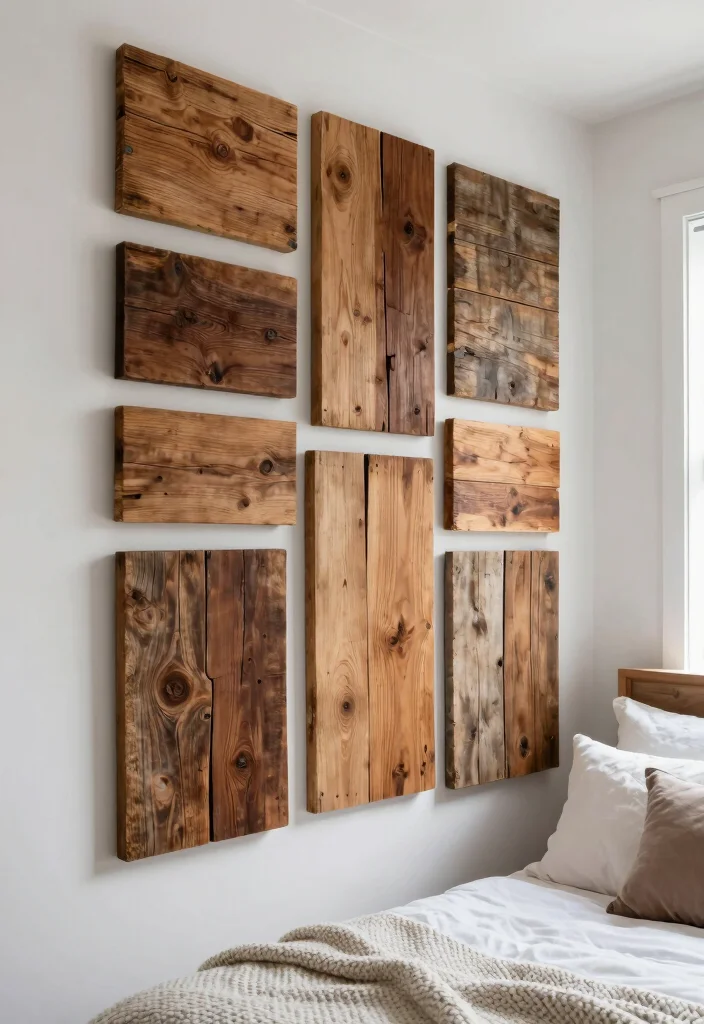 16 DIY Wall Decor for Bedroom Ideas: Creative Budget-Friendly - 2. Reclaimed Wood Art 1