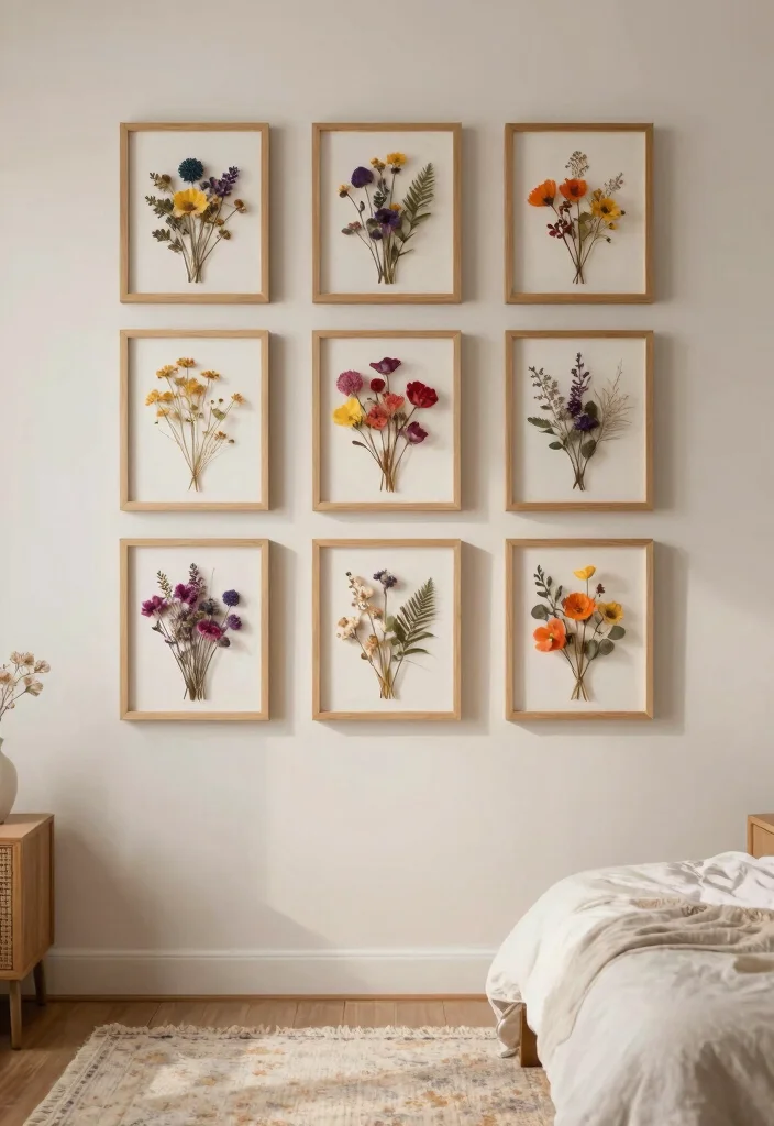 16 DIY Wall Decor for Bedroom Ideas: Creative Budget-Friendly - 3. Dried Flower Frames 1