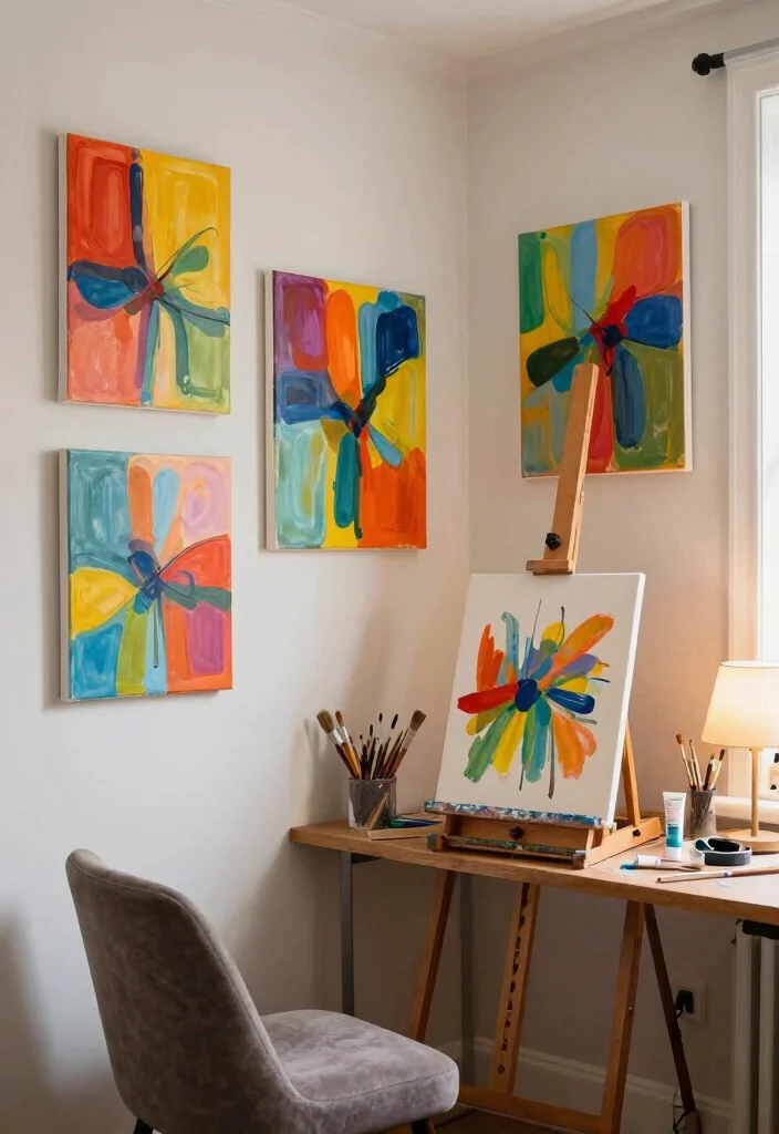 16 DIY Wall Decor for Bedroom Ideas: Creative Budget-Friendly - 6. Painted Canvas Art 1