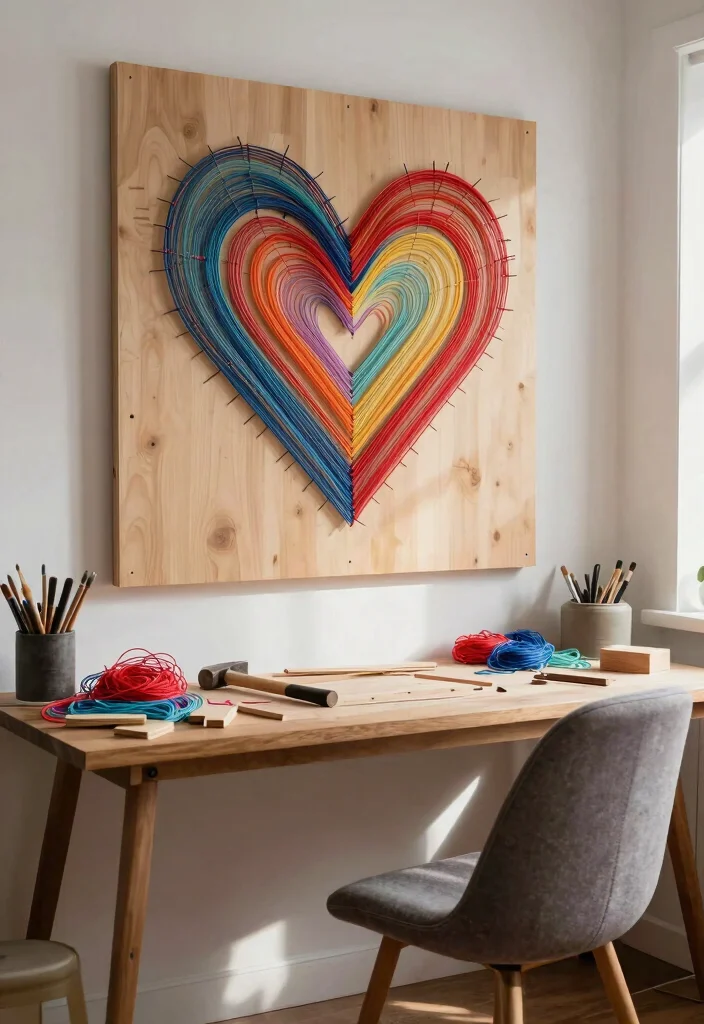 16 DIY Wall Decor for Bedroom Ideas: Creative Budget-Friendly - 8. String Art Creations 1