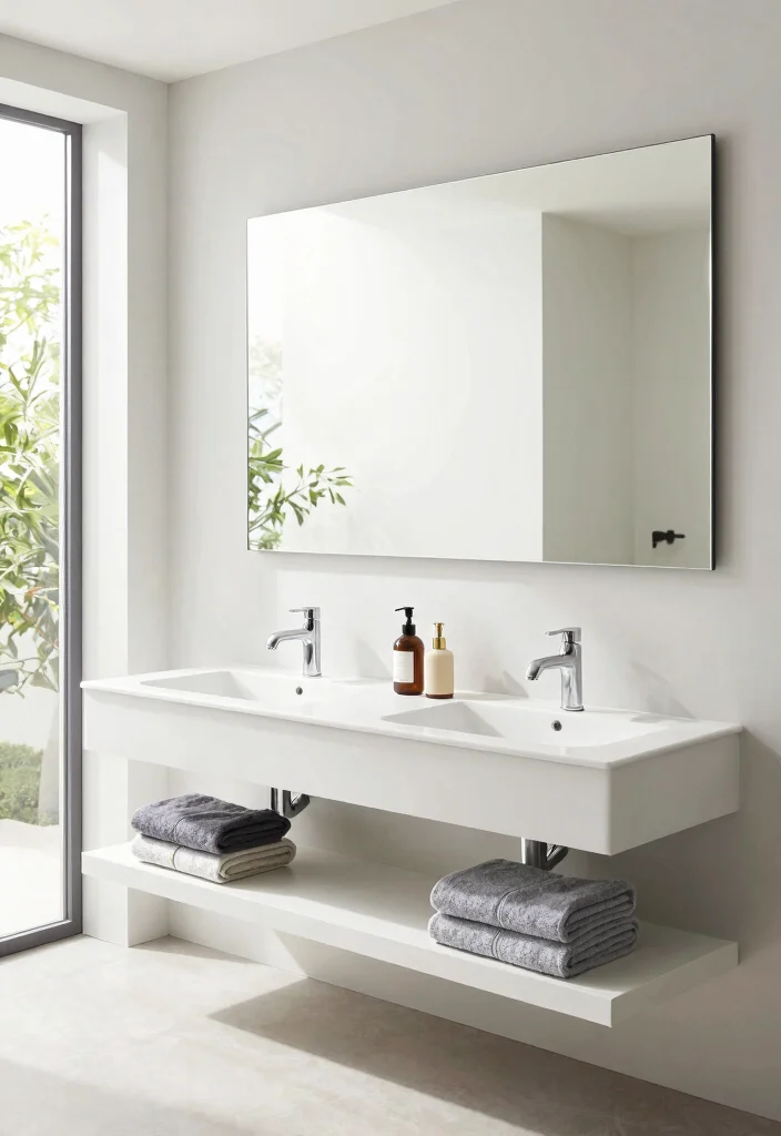 16 Floating Double Vanity Bathroom Ideas For Modern Homes - 10. Dual Sink Delight 1