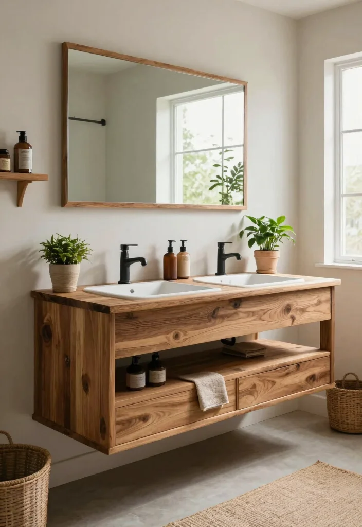 16 Floating Double Vanity Bathroom Ideas For Modern Homes - 16. Eco-Friendly Choices 1