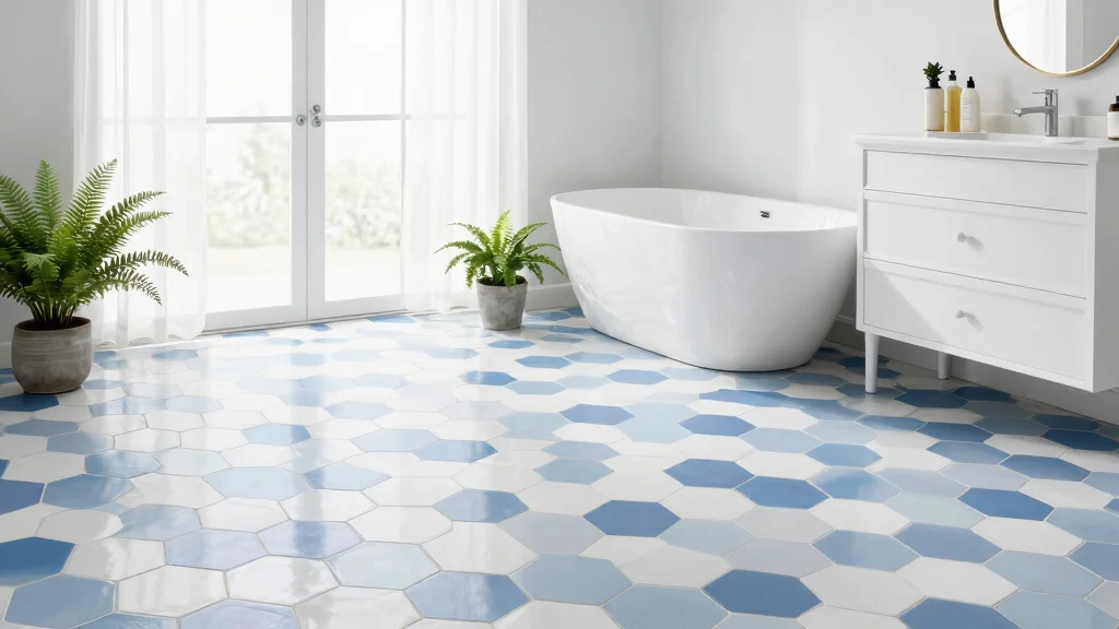 16 Hexagon Floor Tile Bathroom Ideas With Geometric Style