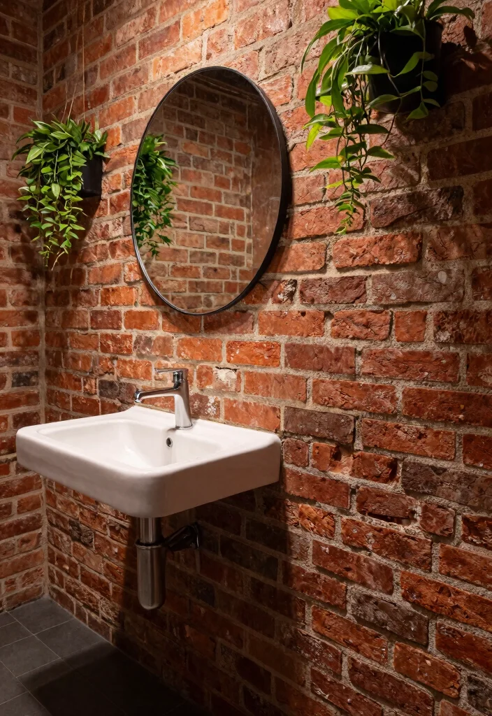 16 Industrial Bathroom Ideas With Urban Edge - 1. Exposed Brick Walls 1