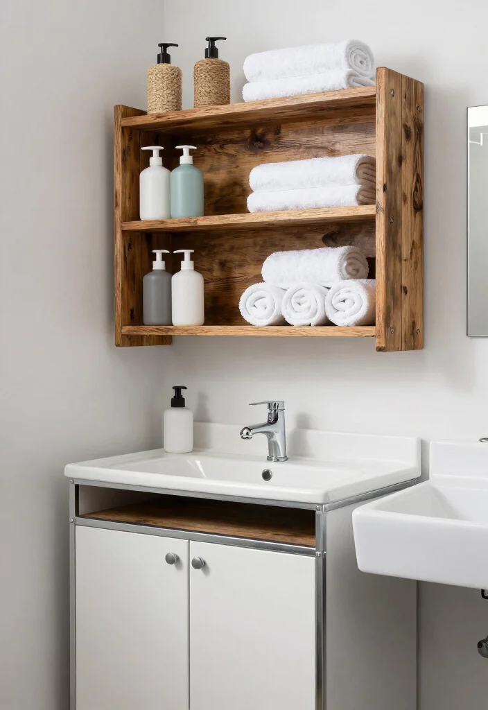 16 Industrial Bathroom Ideas With Urban Edge - 11. Functional Storage Solutions 1