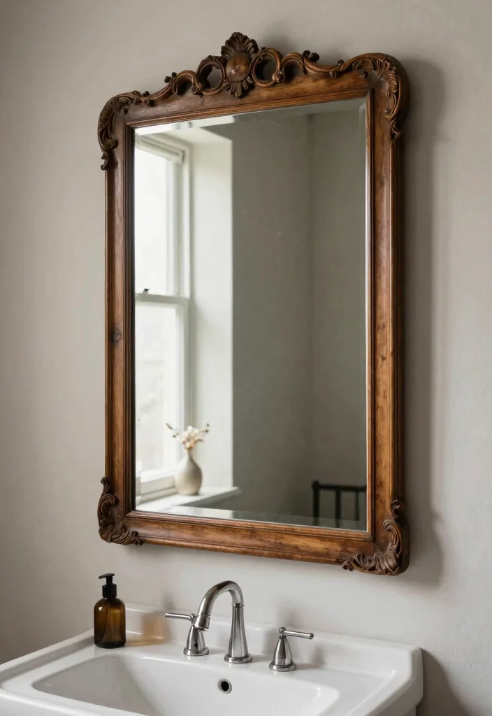 16 Industrial Bathroom Ideas With Urban Edge - 8. Vintage Mirrors 1