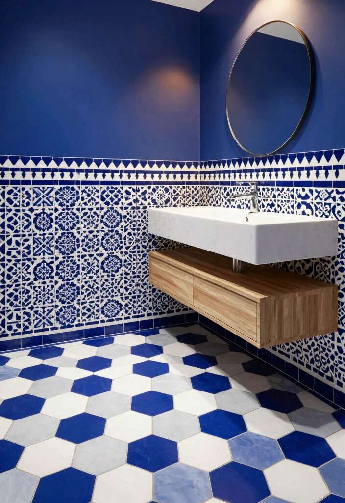 16 Moroccan Tile Bathroom Ideas With Stunning Patterns - 1. Bold Geometric Patterns 1