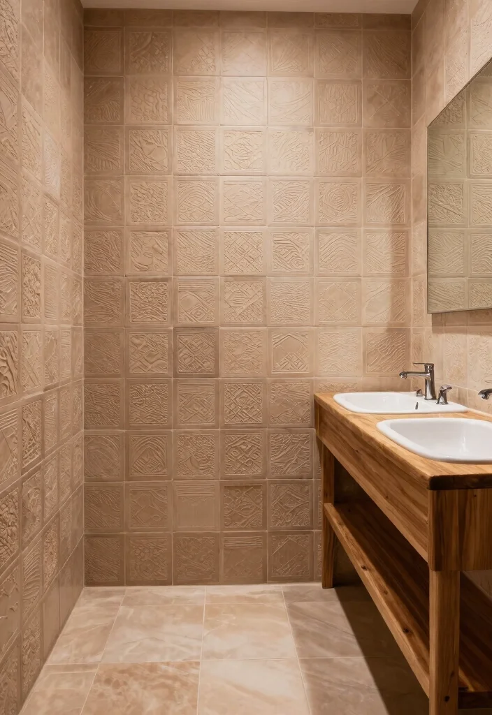 16 Moroccan Tile Bathroom Ideas With Stunning Patterns - 5. Textured Tile Designs 1