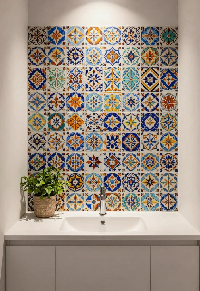 16 Moroccan Tile Bathroom Ideas With Stunning Patterns - 8. Backsplash Beauties 1