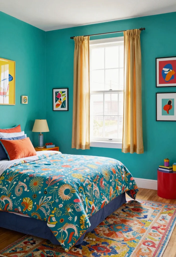 16 One Window Bedroom Ideas: Bright, Balanced Layouts - 3. Bright and Bold Accents 1