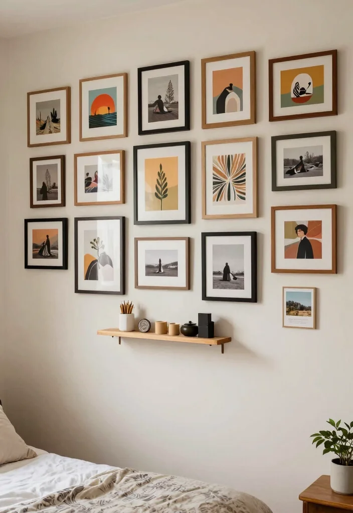 16 Small Cosy Bedroom Ideas for Warm Relaxing Comfort - 6. Personalized Artwork 1