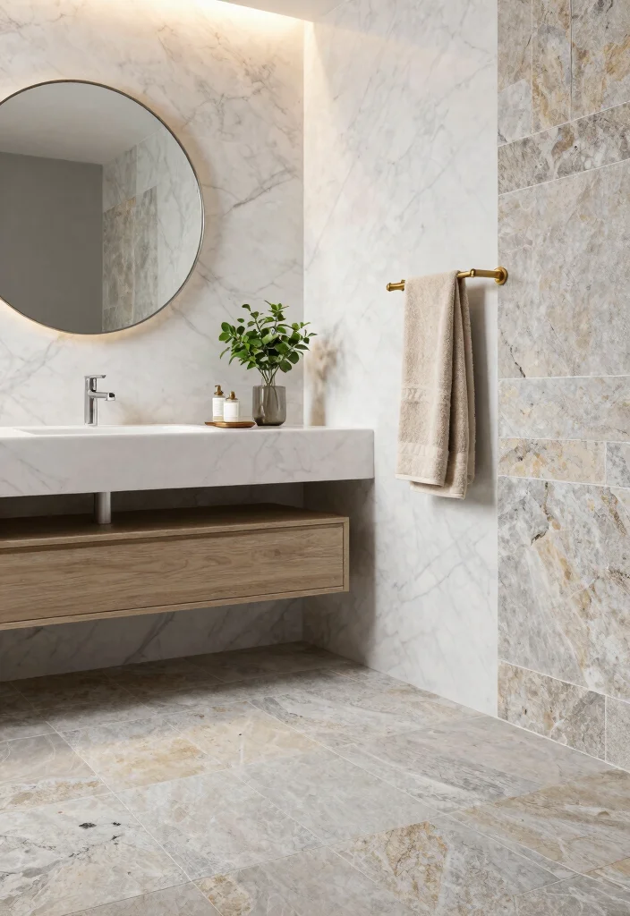 16 Trendy Bathroom Tile Ideas That Feel Fresh - 2. Natural Stone Tiles 1