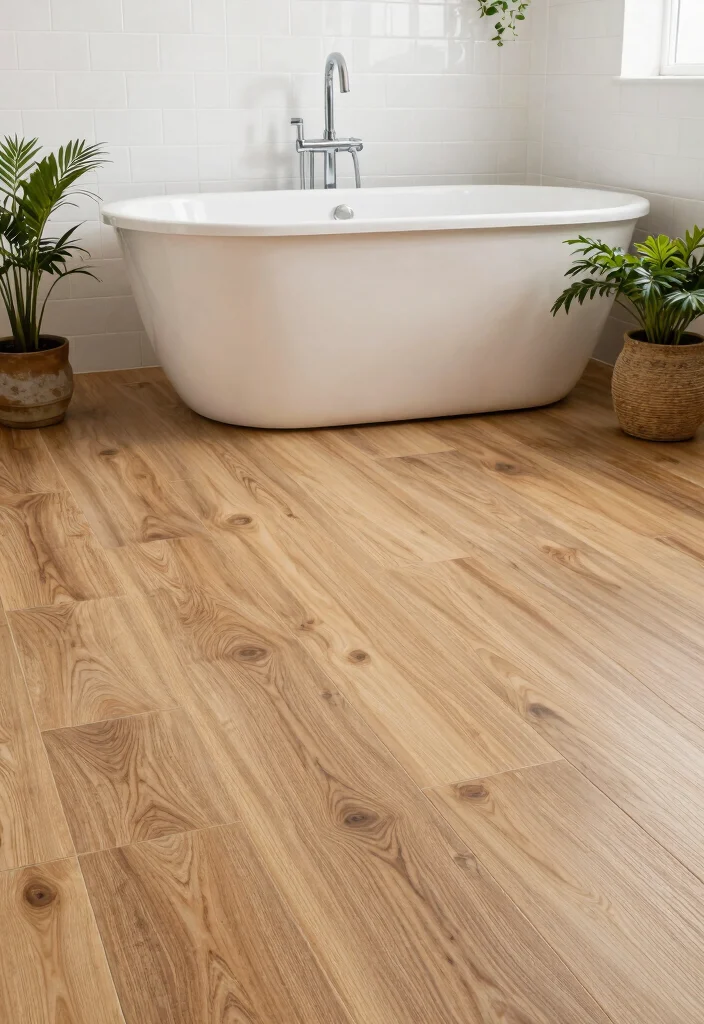 16 Trendy Bathroom Tile Ideas That Feel Fresh - 9. Wood-Look Tiles 1