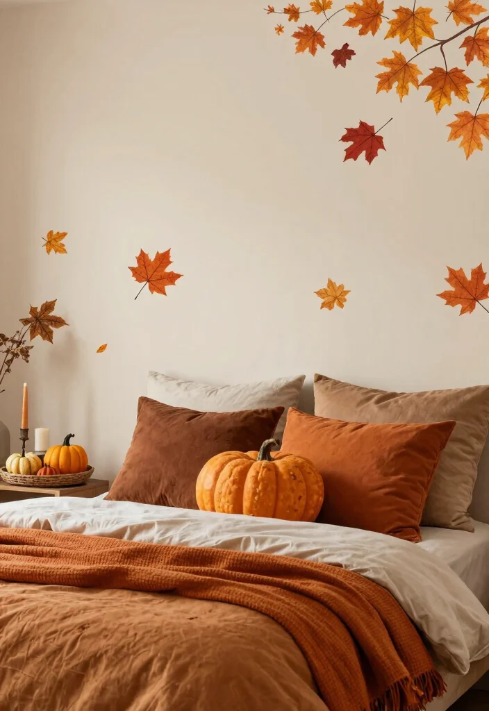 16 Wall Stickers Bedroom Aesthetic Ideas: Easy Trendy Decor - 12. Seasonal Themes 1