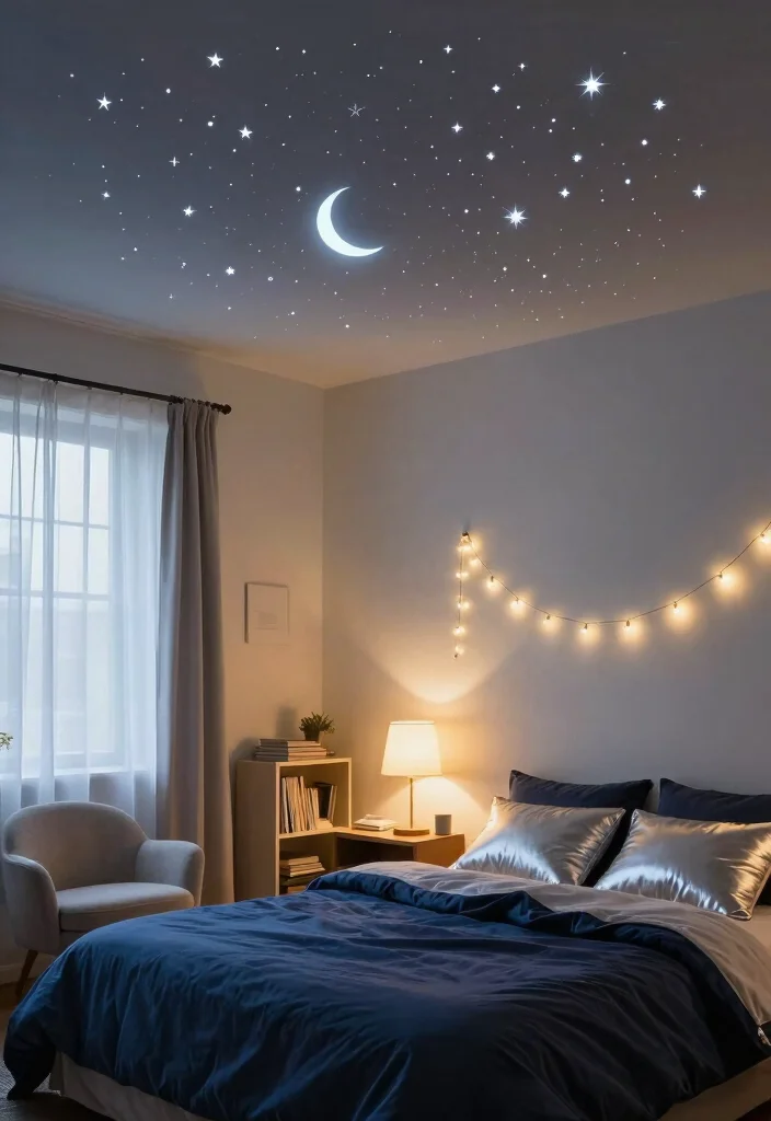 16 Wall Stickers Bedroom Aesthetic Ideas: Easy Trendy Decor - 2. Celestial Dreams 1