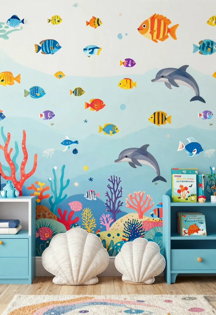 16 Wallpaper for Kids Bedroom Ideas Playful Creative Style - 4. Ocean Wonders 1