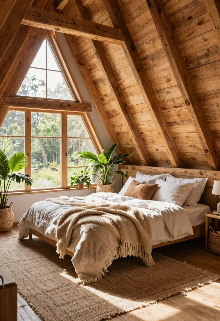 17 A Frame Bedroom Ideas: Cozy Cabin Style Retreats - 1. Embrace Natural Materials 1