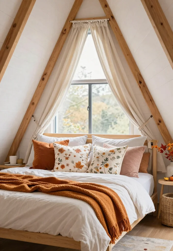 17 A Frame Bedroom Ideas: Cozy Cabin Style Retreats - 16. Seasonal Decor Changes 1