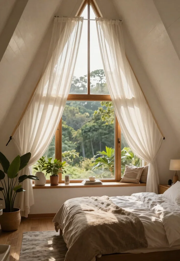 17 A Frame Bedroom Ideas: Cozy Cabin Style Retreats - 4. Large Windows for Natural Light 1