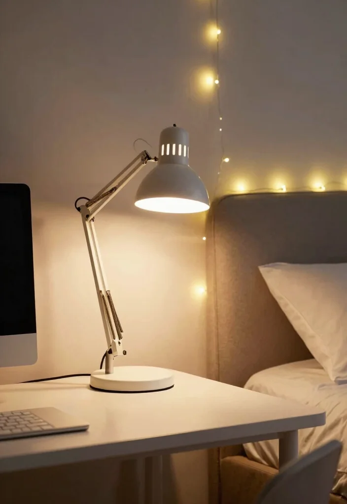 17 Bedroom With Desk Layout Ideas for Smart Work Sleep Balance - 14. Smart Lighting Solutions 1