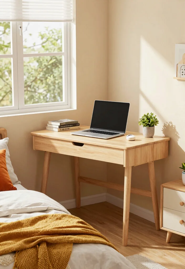 17 Bedroom With Desk Layout Ideas for Smart Work Sleep Balance - 3. Multi-Functional Furniture Arrangement 1