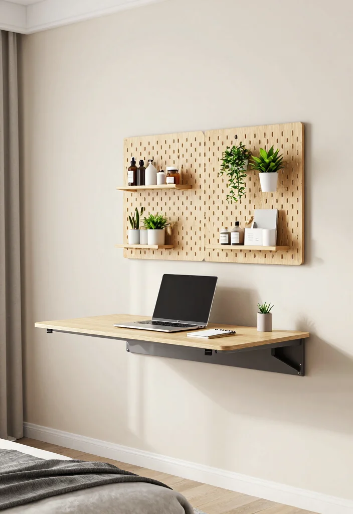 17 Bedroom With Desk Layout Ideas for Smart Work Sleep Balance - 4. Wall-Mounted Desk Space 1