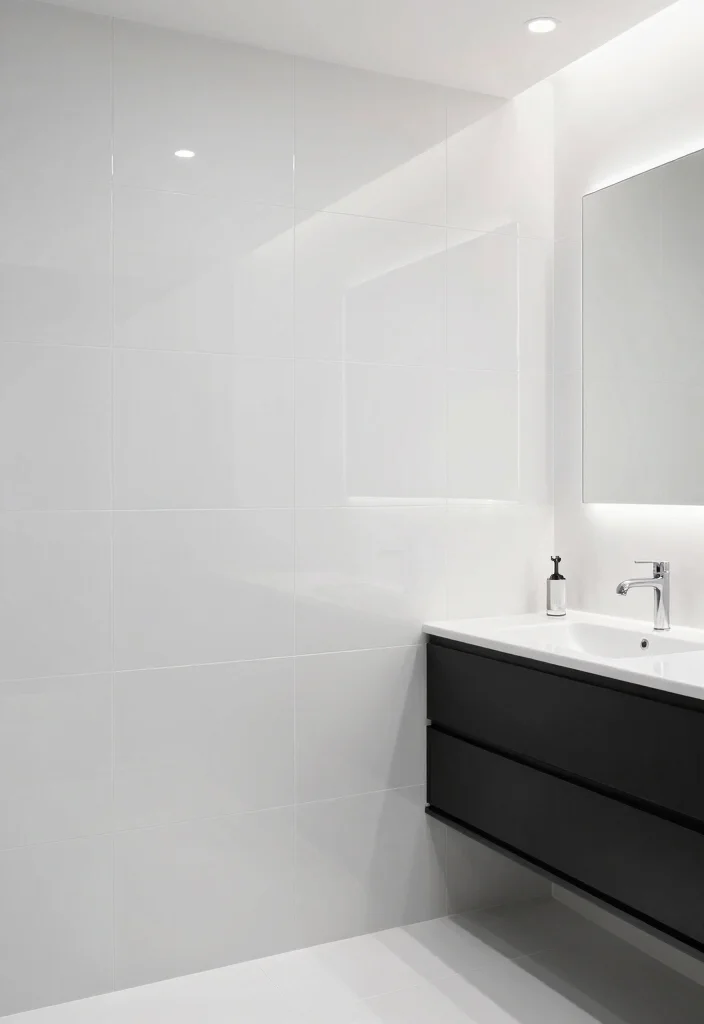 17 Big Bathroom Tile Ideas For Dramatic Impact - 12. High Gloss Finishes 1