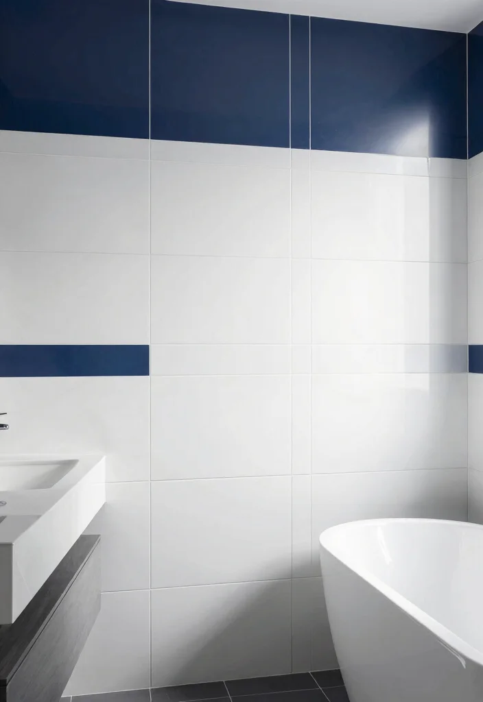 17 Big Bathroom Tile Ideas For Dramatic Impact - 14. Contrasting Grout Lines 1