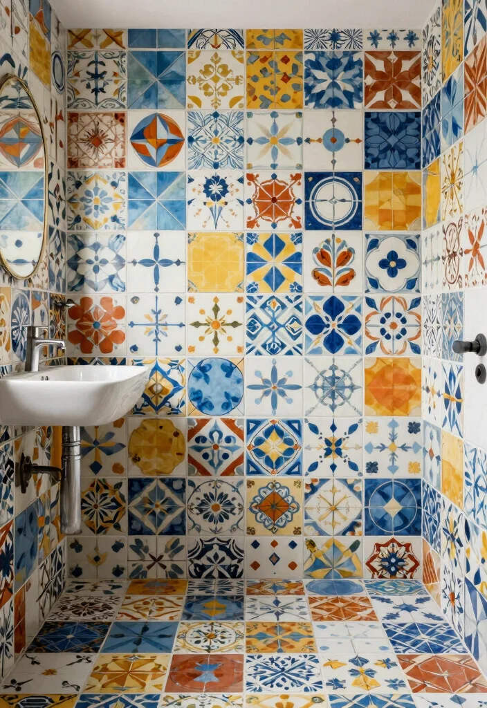17 Big Bathroom Tile Ideas For Dramatic Impact - 16. Customized Designs 1