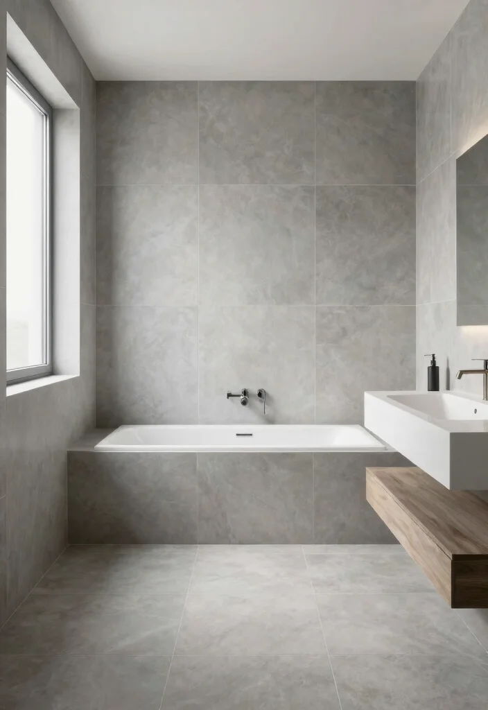 17 Big Bathroom Tile Ideas For Dramatic Impact - 6. Large Format Luxuries 1