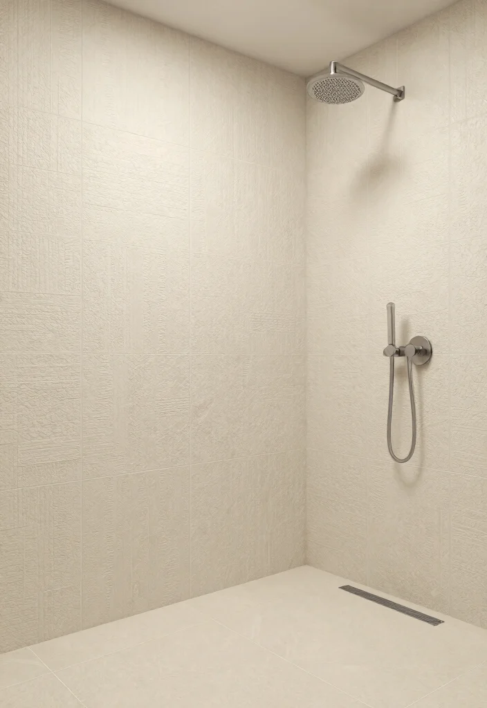 17 Big Bathroom Tile Ideas For Dramatic Impact - 7. Textured Tiles 1