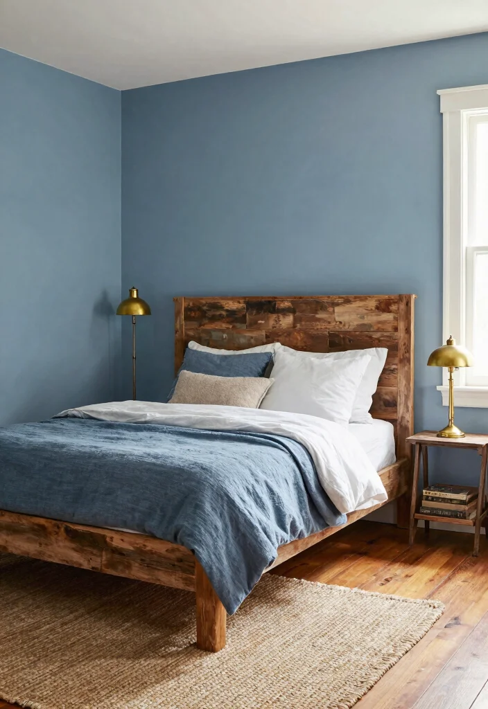 17 Blue Color Drenched Bedroom Ideas Bold Cozy Impact - 10. Rustic Blue Charm 1