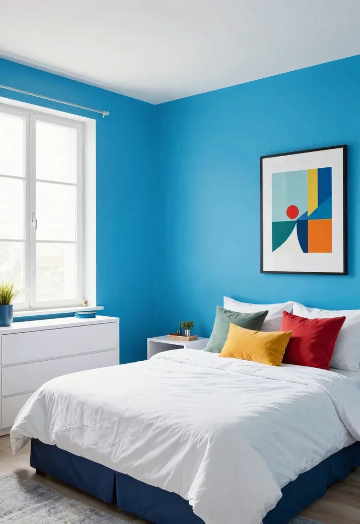 17 Blue Color Drenched Bedroom Ideas Bold Cozy Impact - 11. Bright and Bold Blue 1