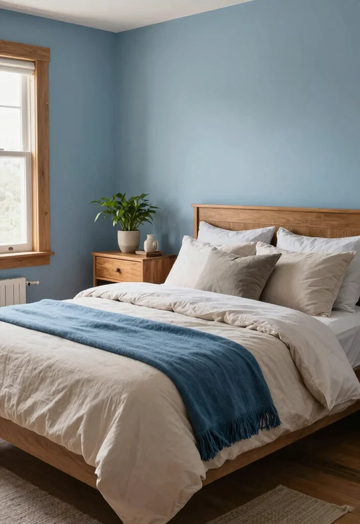 17 Blue Color Drenched Bedroom Ideas Bold Cozy Impact - 17. Blue and Earthy Tones 1