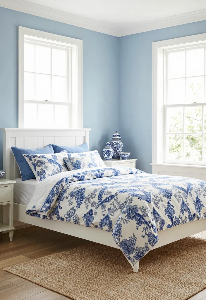 17 Blue Color Drenched Bedroom Ideas Bold Cozy Impact - 9. Blue and White Combos 1