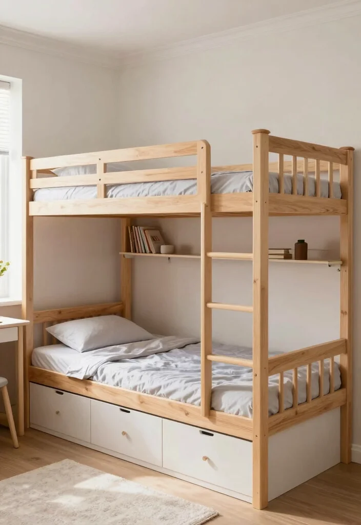 17 Bunk Bed Bedroom Ideas: Smart Compact Layouts - 10. Space-Saving Bunk Beds 1
