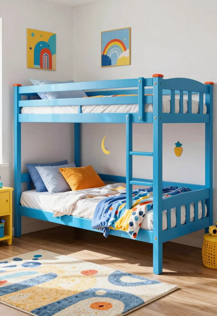 17 Bunk Bed Bedroom Ideas: Smart Compact Layouts - 17. Bright and Cheerful Bunk Beds 1