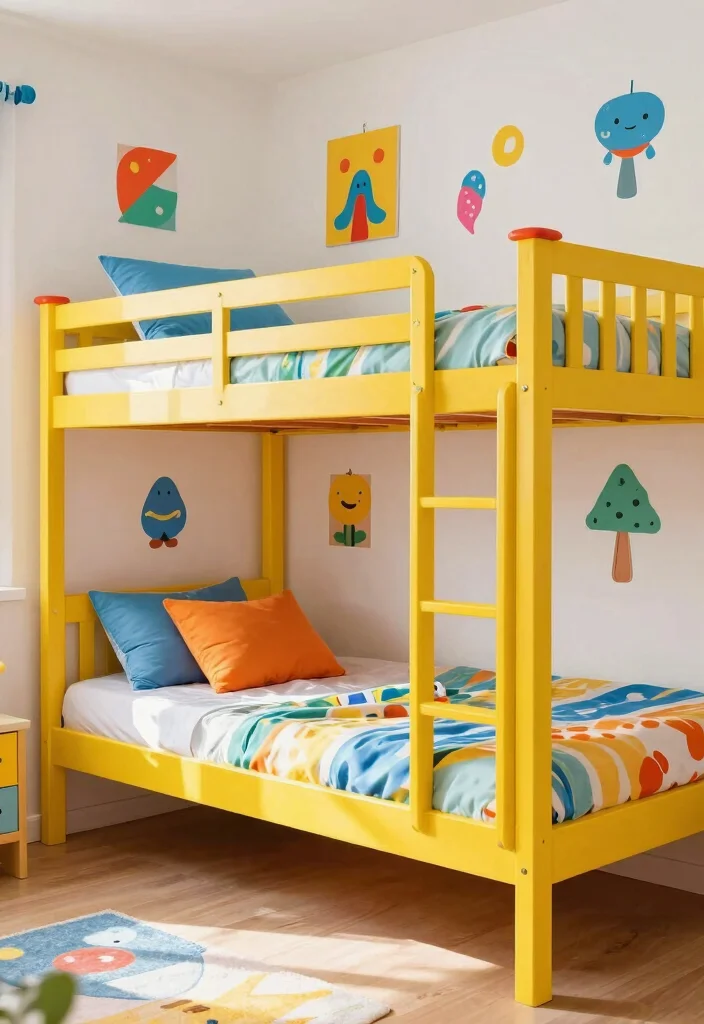 17 Bunk Bed Bedroom Ideas: Smart Compact Layouts - 9. Colorful Bunk Beds 1