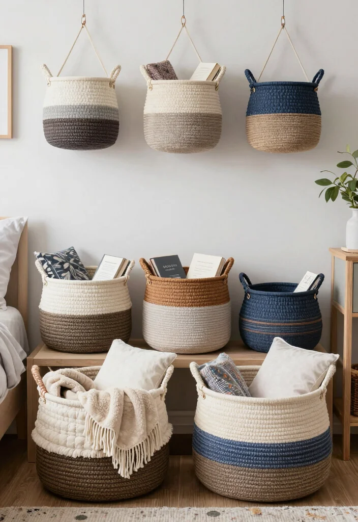 17 DIY Bedroom Decor for Teens: Creative Personal Touch - 16. Decorative Baskets 1