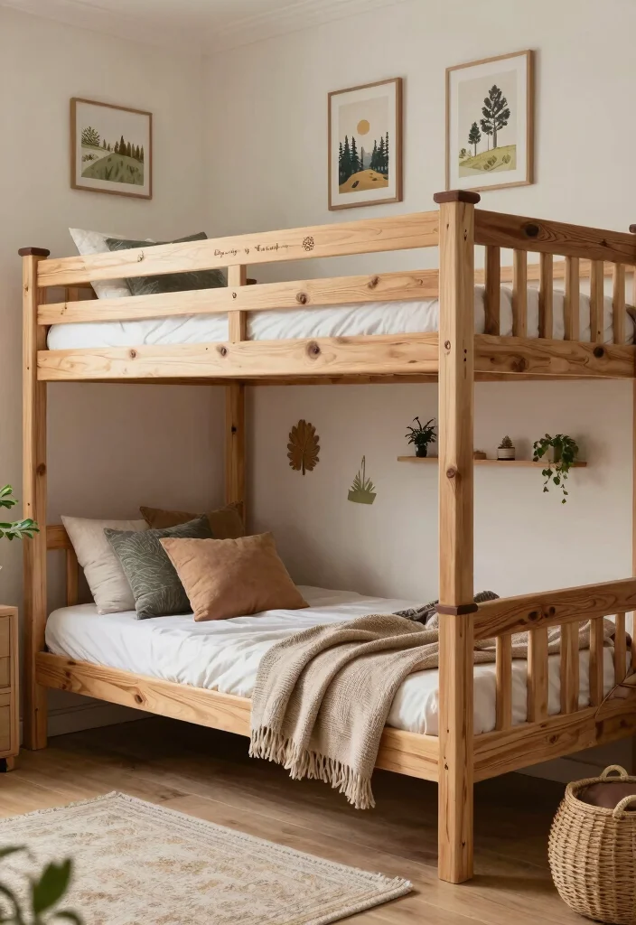 17 Kids Bedroom Bunk Beds Ideas Space Saving Fun - 5. Rustic Cabin Bunk Beds 1
